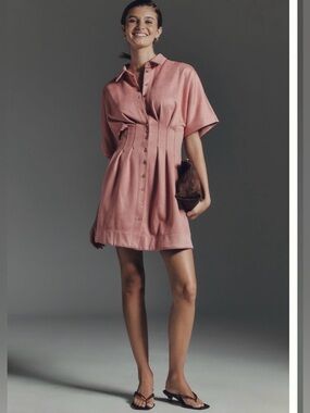 The Tobie Faux-Suede Mini Shirt
Dress by Exquise